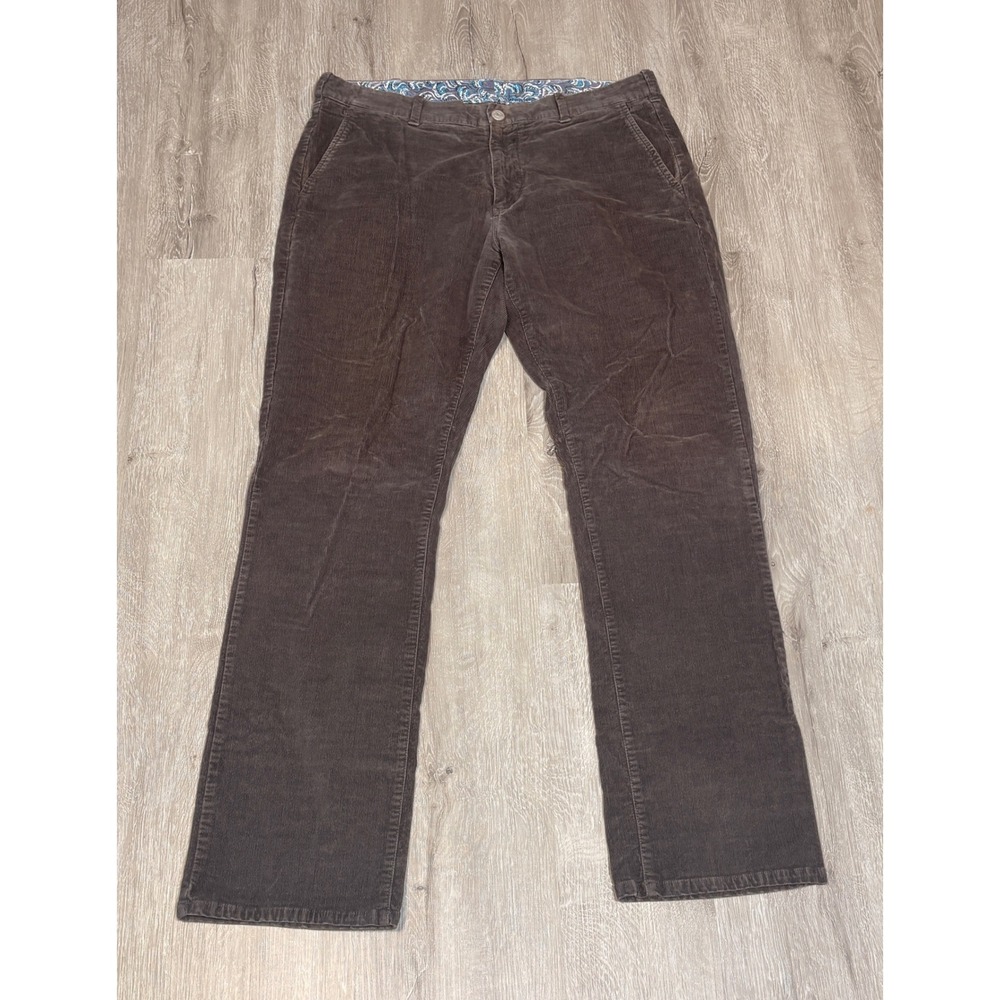 Bonobos Mens Straight Fit Corduroy Pants Brown Size 35x34 Cotton Stretch Chino